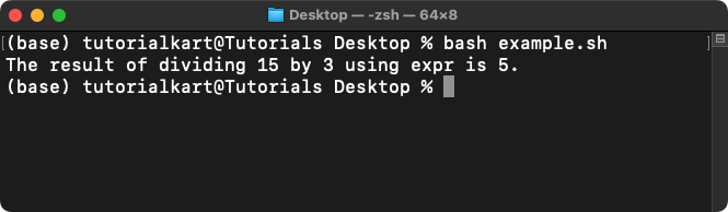 Bash Division Using expr